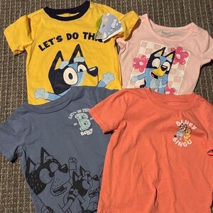 Kids Bluey T-Shirt Set - Yellow, Pink, Blue, Orange